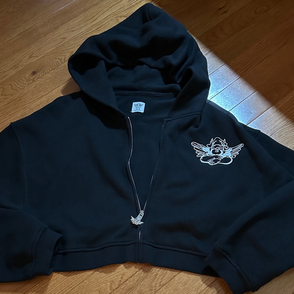 Boys Lie Black Cropped Hoodie
